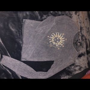 Forever21 Celestial Cropped Long Sleeve